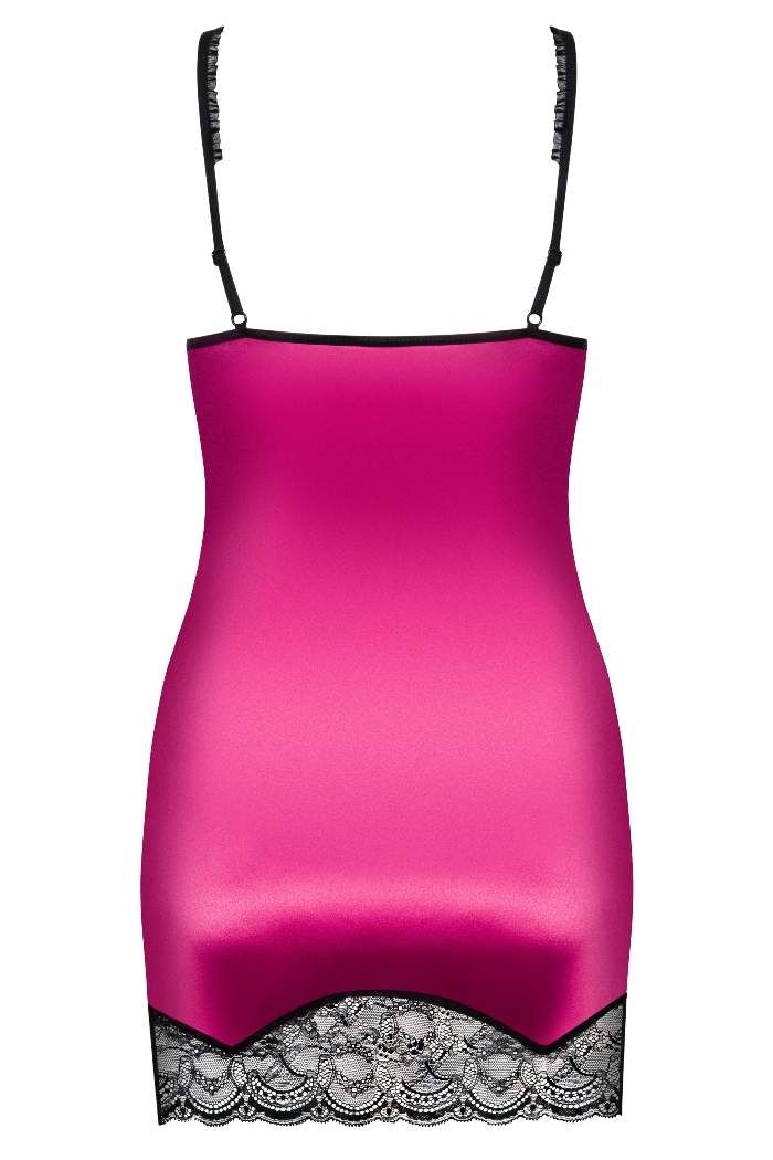 Дамска нощница в циклама Obsessive Roseberry chemise /гръб/