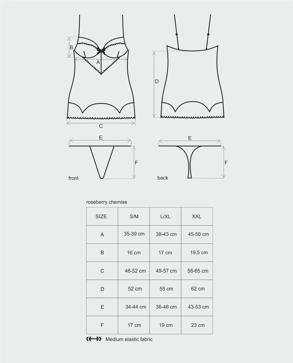 Дамска нощница в циклама Obsessive Roseberry chemise