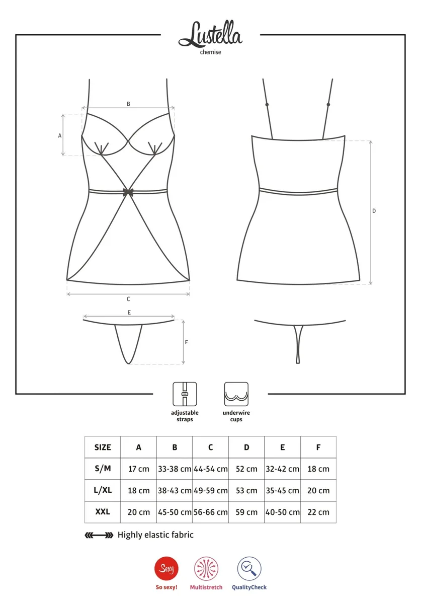 Мрежеста нощничка Obsessive Lustella chemise