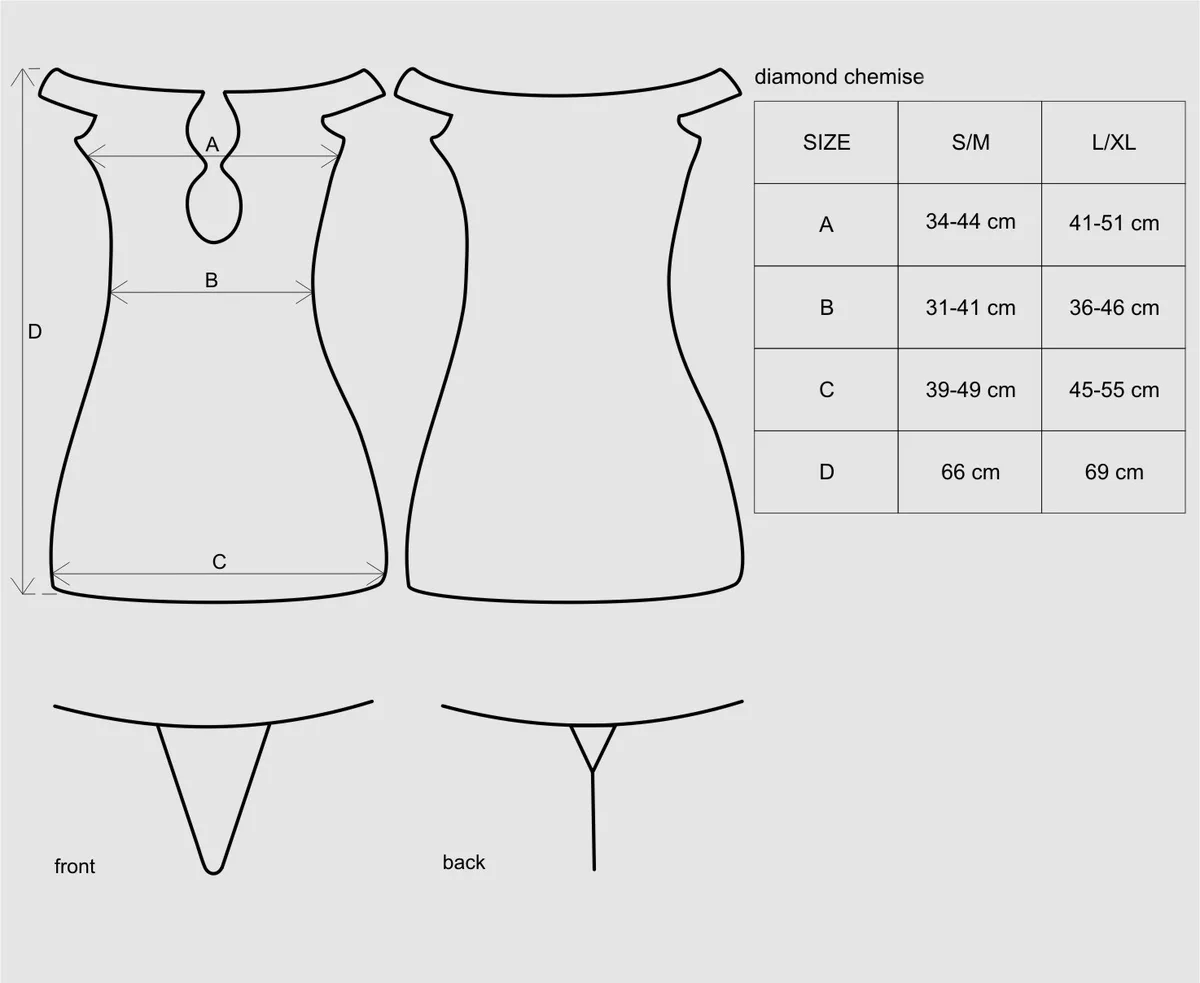 Луксозна нощница Obsessive Diamond chemise