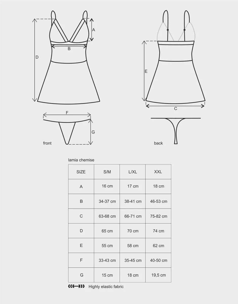 Стилна дамска нощница в червено Obsessive Lamia chemise red