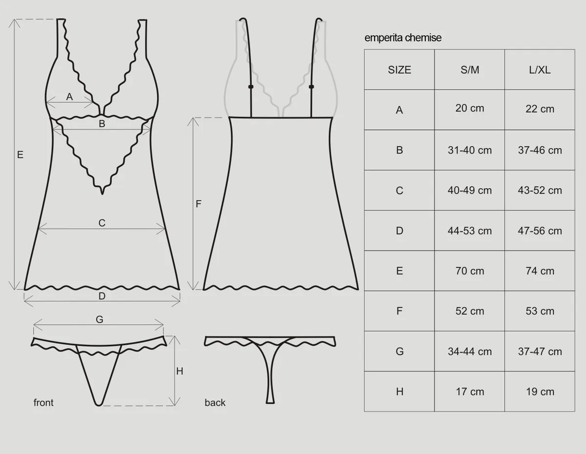 Шикозна дамска нощница Obsessive Emperita chemise