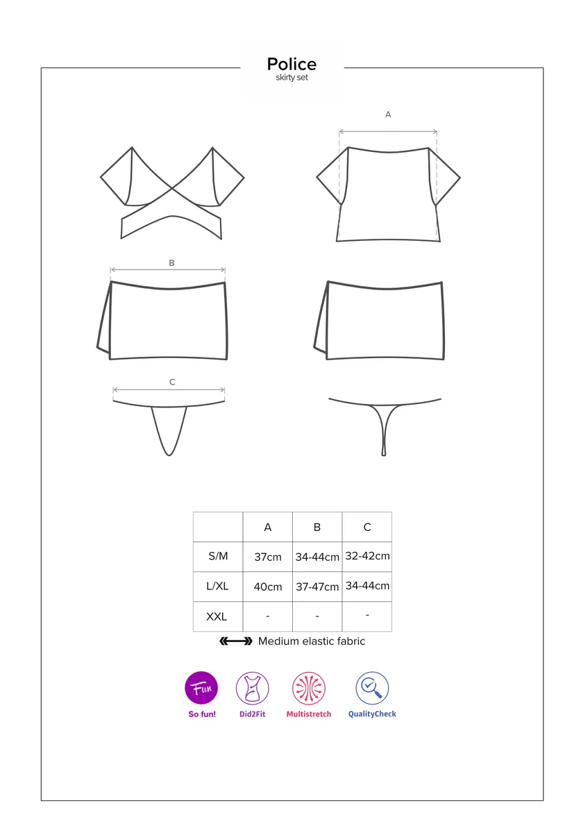 Полицейски костюм Obsessive Police skirty set