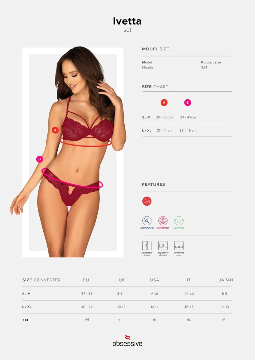 Секси дантелен комплект Obsessive Ivetta