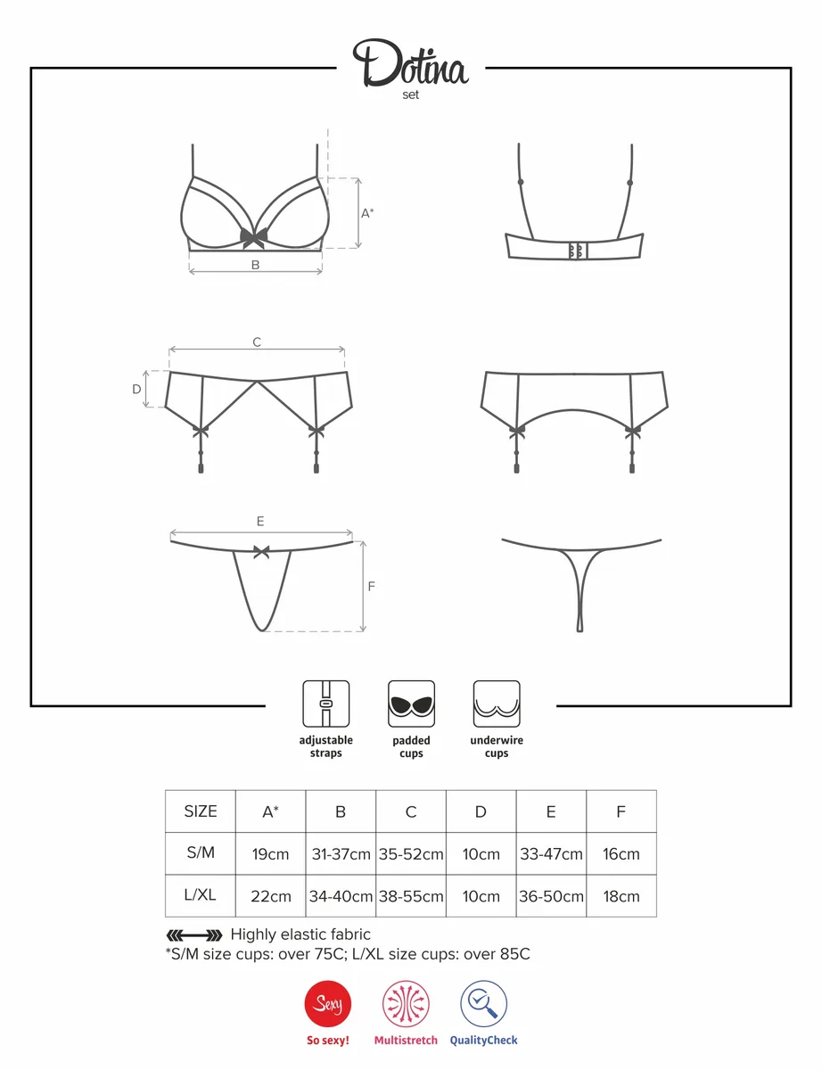 Секси комплект за изкусителка Obsessive Dotina set