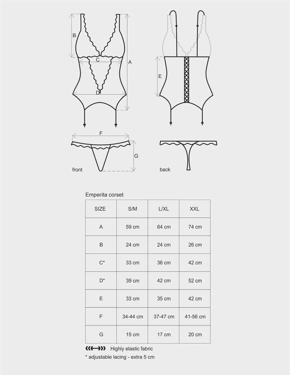 Шикозен дамски корсет Obsessive Emperita Corset