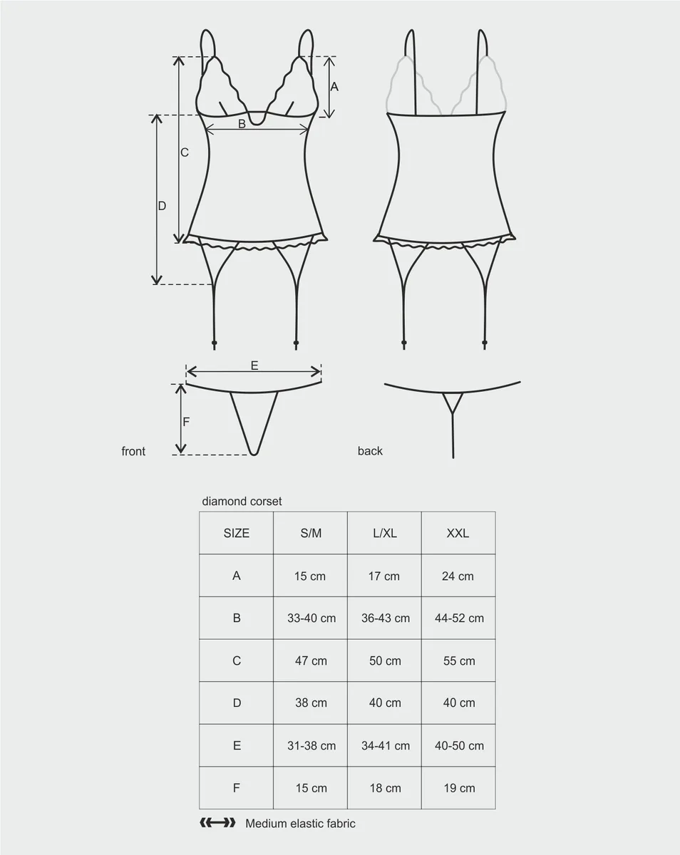 Луксозен корсет Obsessive Diamond Corset