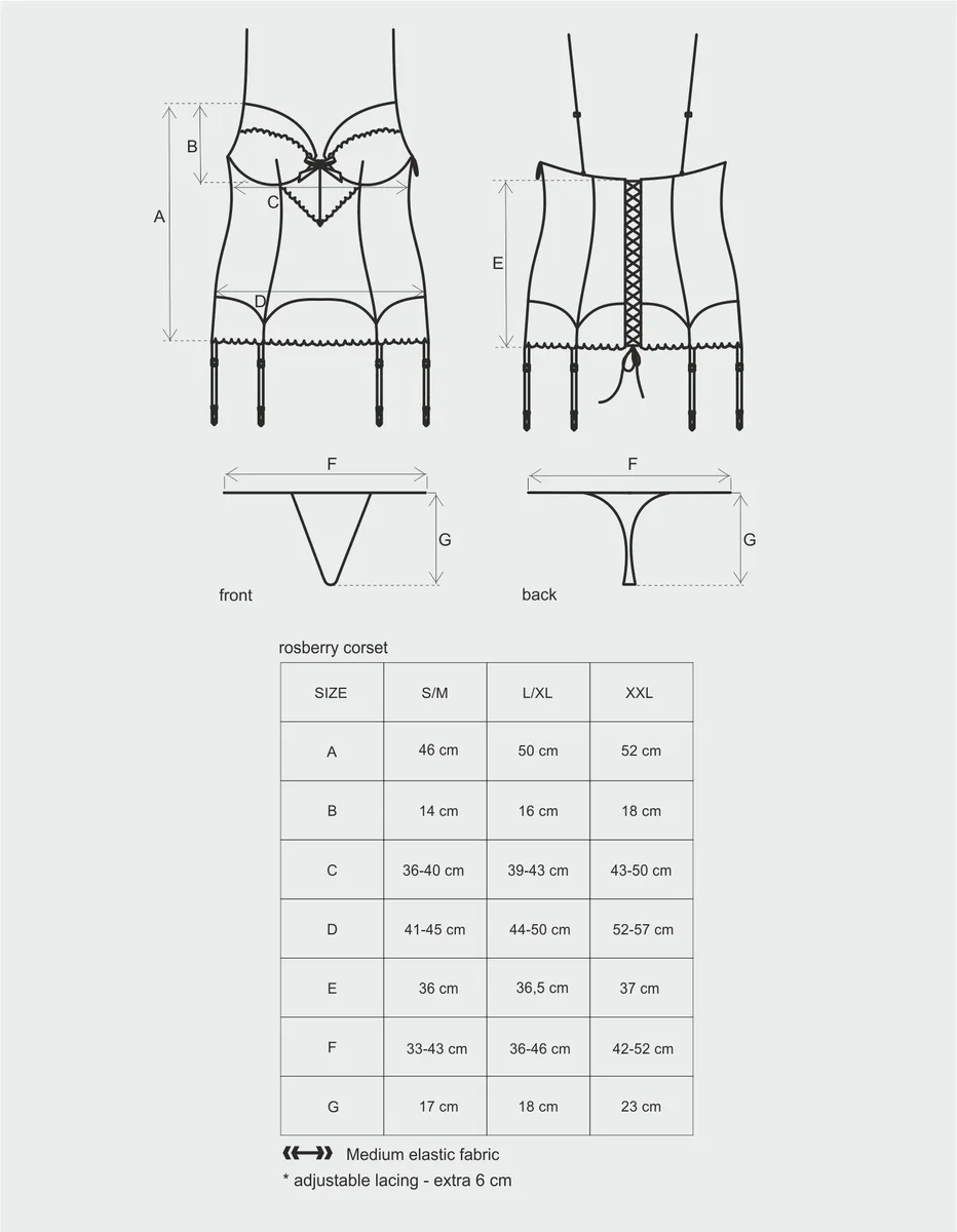 Шикозен дамски корсет в циклама Obsessive Roseberry Corset